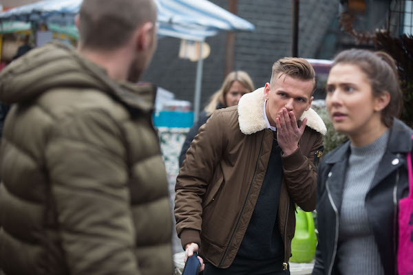 Hunter and Keanu argue in EastEnders 
