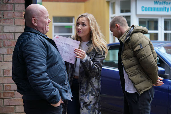 Louise, Phil and Keanu in EastEnders 