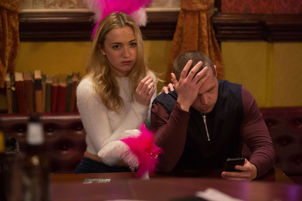Louise and Keanu argue in EastEnders 