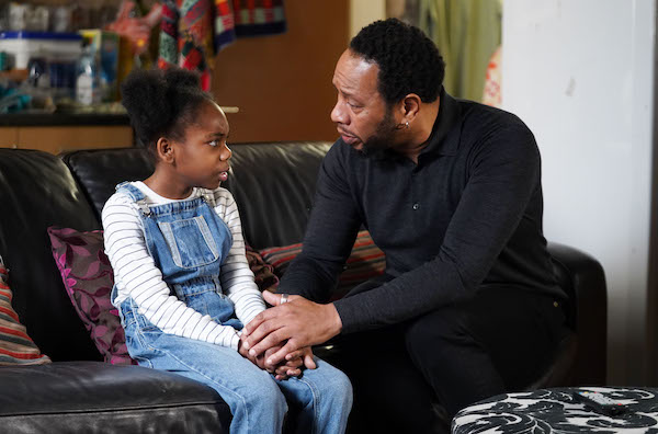 Bailey and Mitch talk in EastEnders