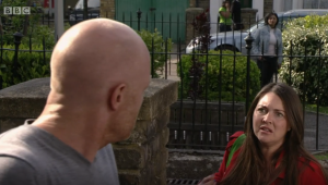 Stacey had to stop her former flame Max from breaking into the Beale's EastEnders 