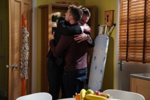 WARNING: Embargoed for publication until 00:00:01 on 28/09/2019 - Programme Name: EastEnders - July - September - 2019 - TX: 27/09/2019 - Episode: EastEnders - July - September - 2019 - 5997 (No. 5997) - Picture Shows: *NOT FOR USE PRE-TX WITHOUT PRIOR APPROVAL* A drunken Callum is upset about Whitney Callum Highway (TONY CLAY), Ben Mitchell (MAX BOWDEN) - (C) BBC - Photographer: Kieron McCarron