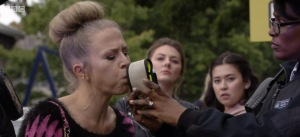 Linda was breathalysed and arrested (Credit: BBC)