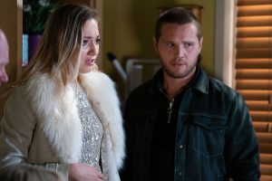 Pregnant Louise is in tears as she appears to hear shocking news (Credit: BBC)