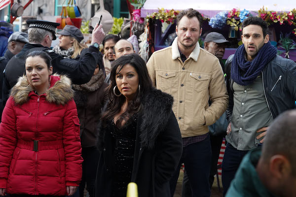 Leo falls over a balcony in EastEnders 