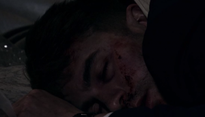 Callum fell a long way and ended up unconscious EastEnders 