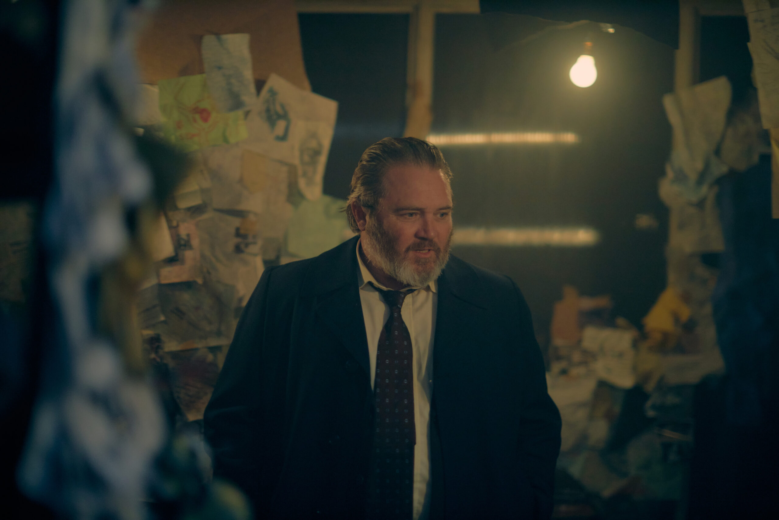 Alex Ferns as DS Nick Holness in The Devil's Hour looking angry