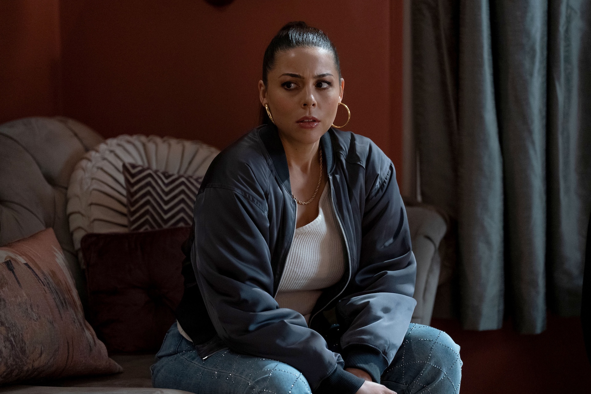 Priya looks worried on EastEnders