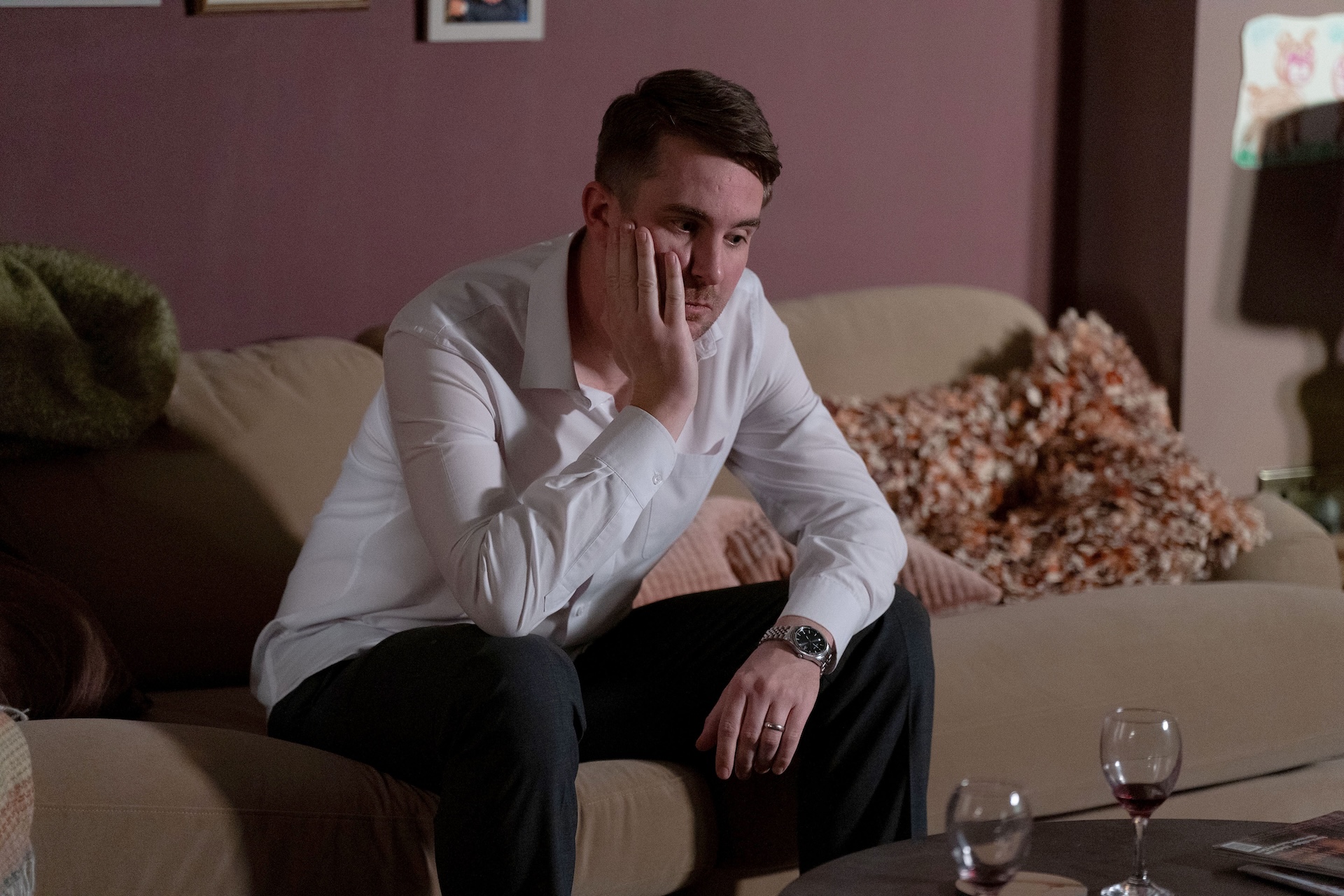 Callum looks guilty on EastEnders