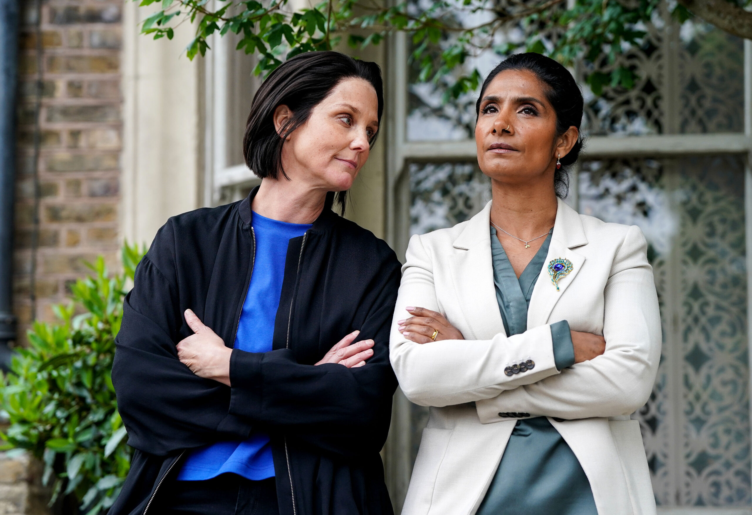 Suki and Eve talk outside on EastEnders