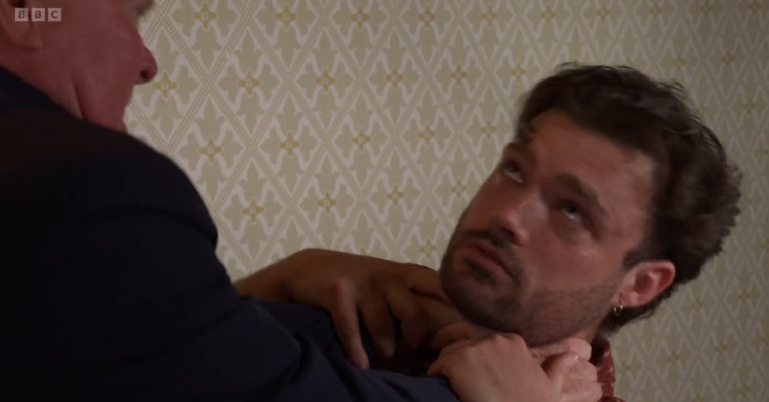 Phil strangling Johnny on EastEnders