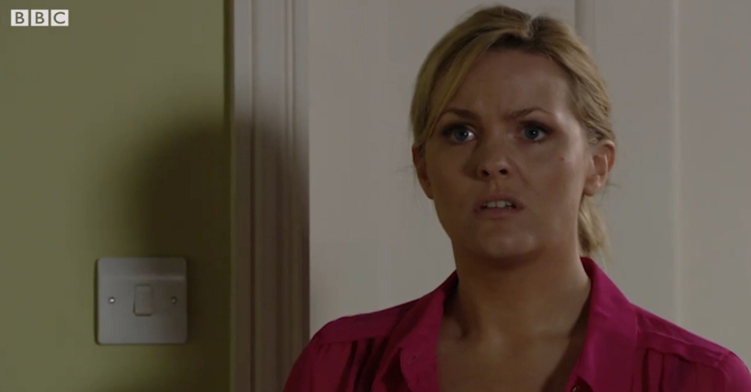 Tanya looks shocked on EastEnders
