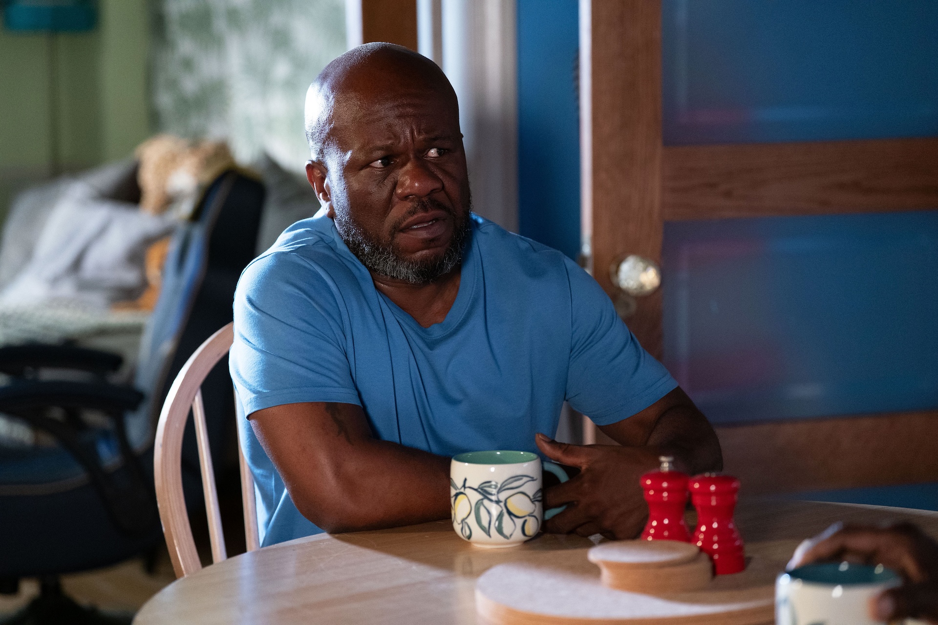 Howie looks concerned in EastEnders