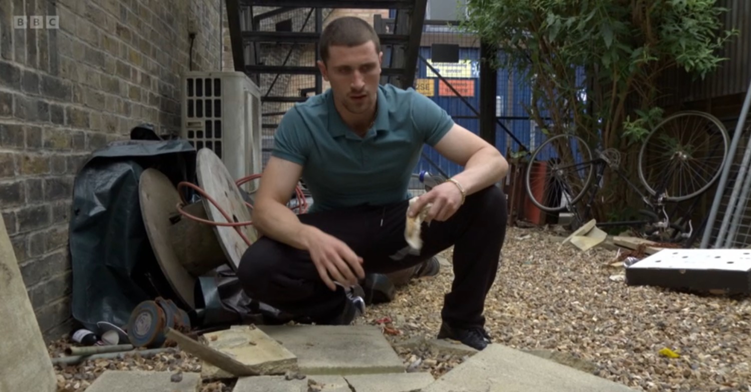 Harry looks troubled in the park