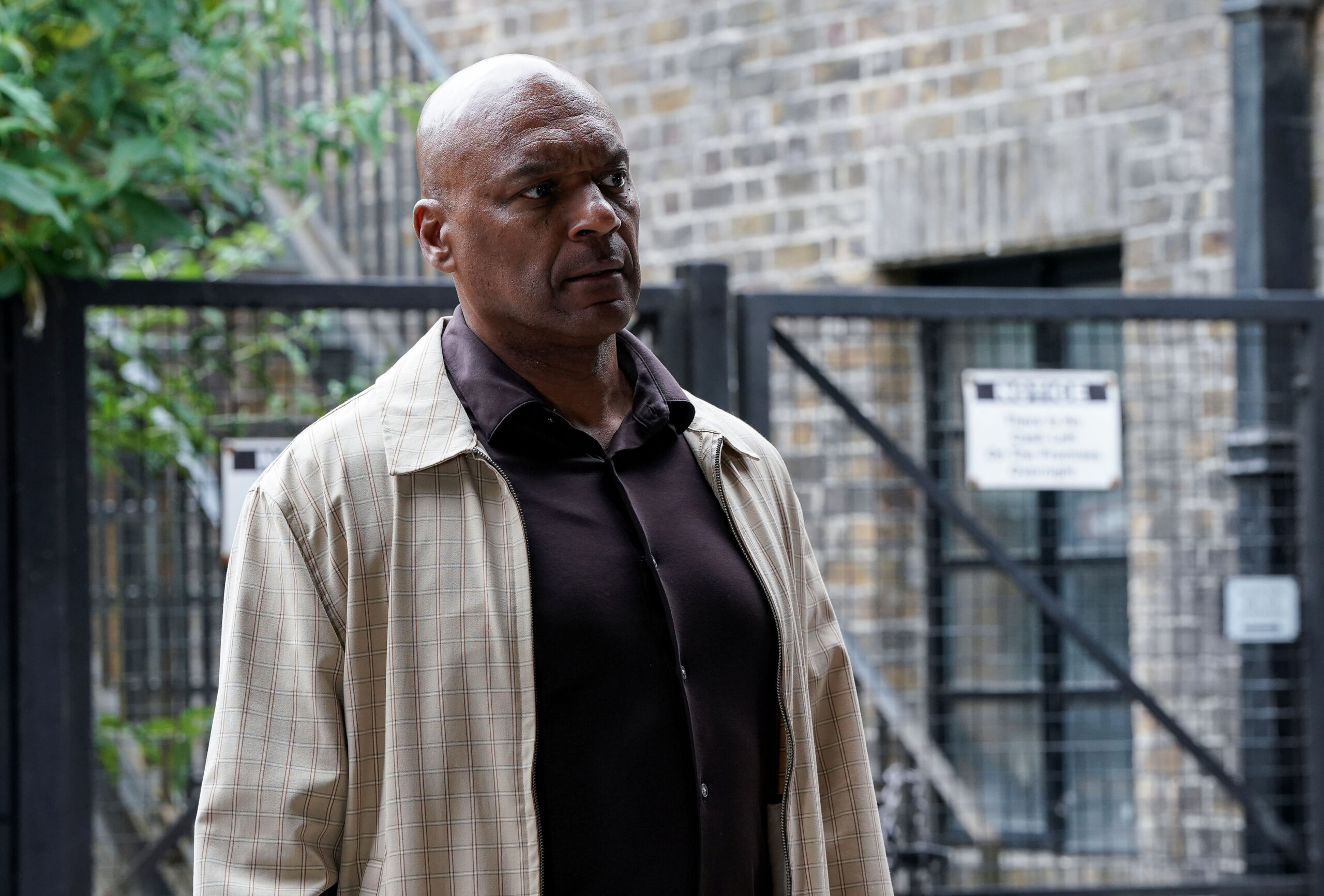 George looks worried in EastEnders