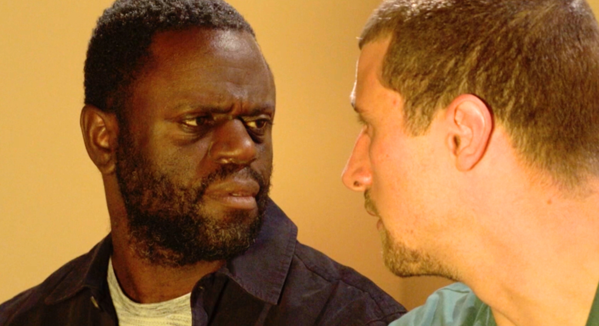 EastEnders' Kojo talking to Harry