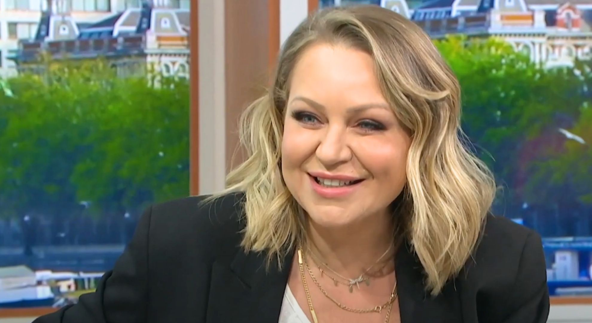 Rita Simons smiling on Good Morning Britain
