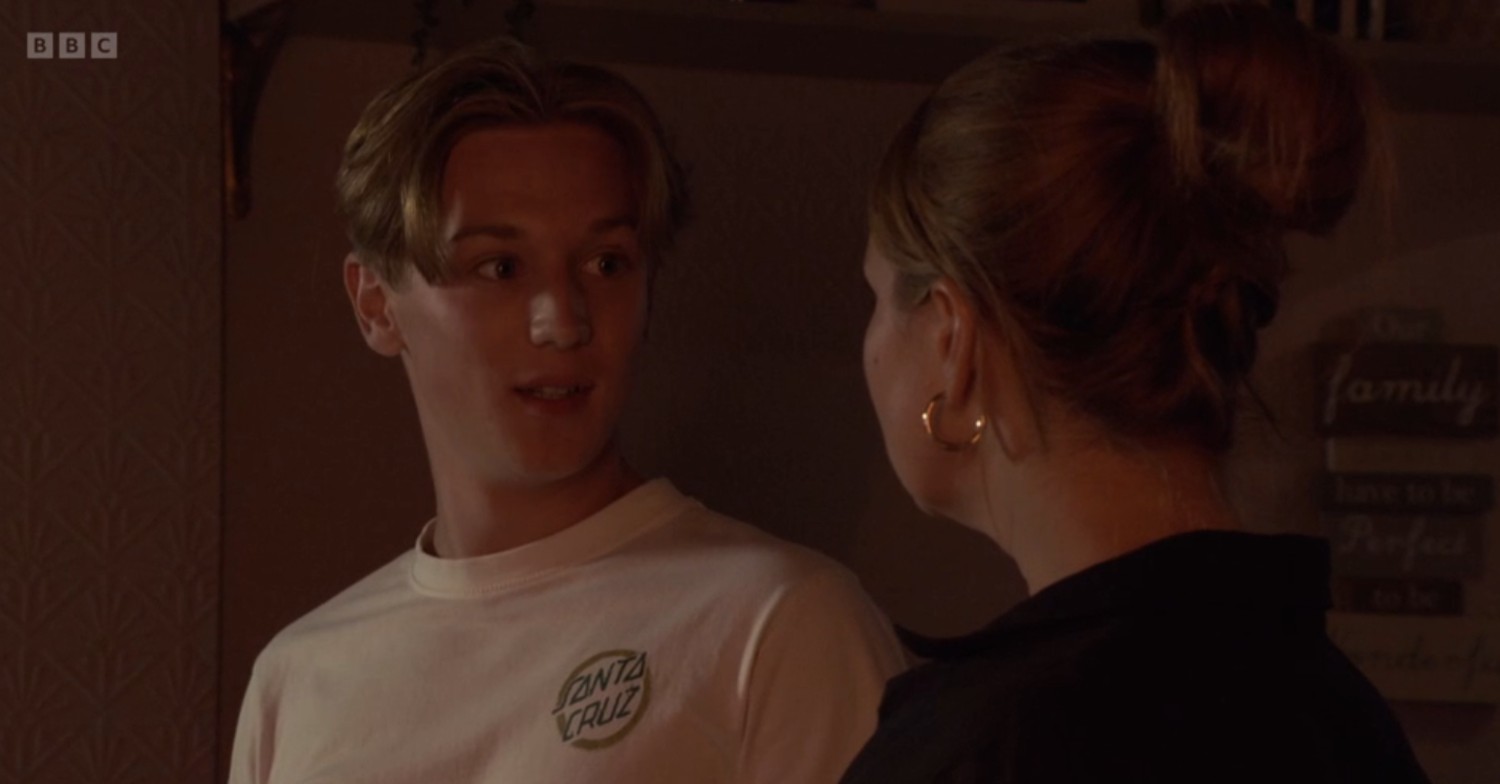 Joel sneers as he threatens Vicki on EastEnders