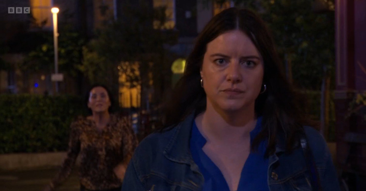 An upset Zoe tries to walk away from Kat