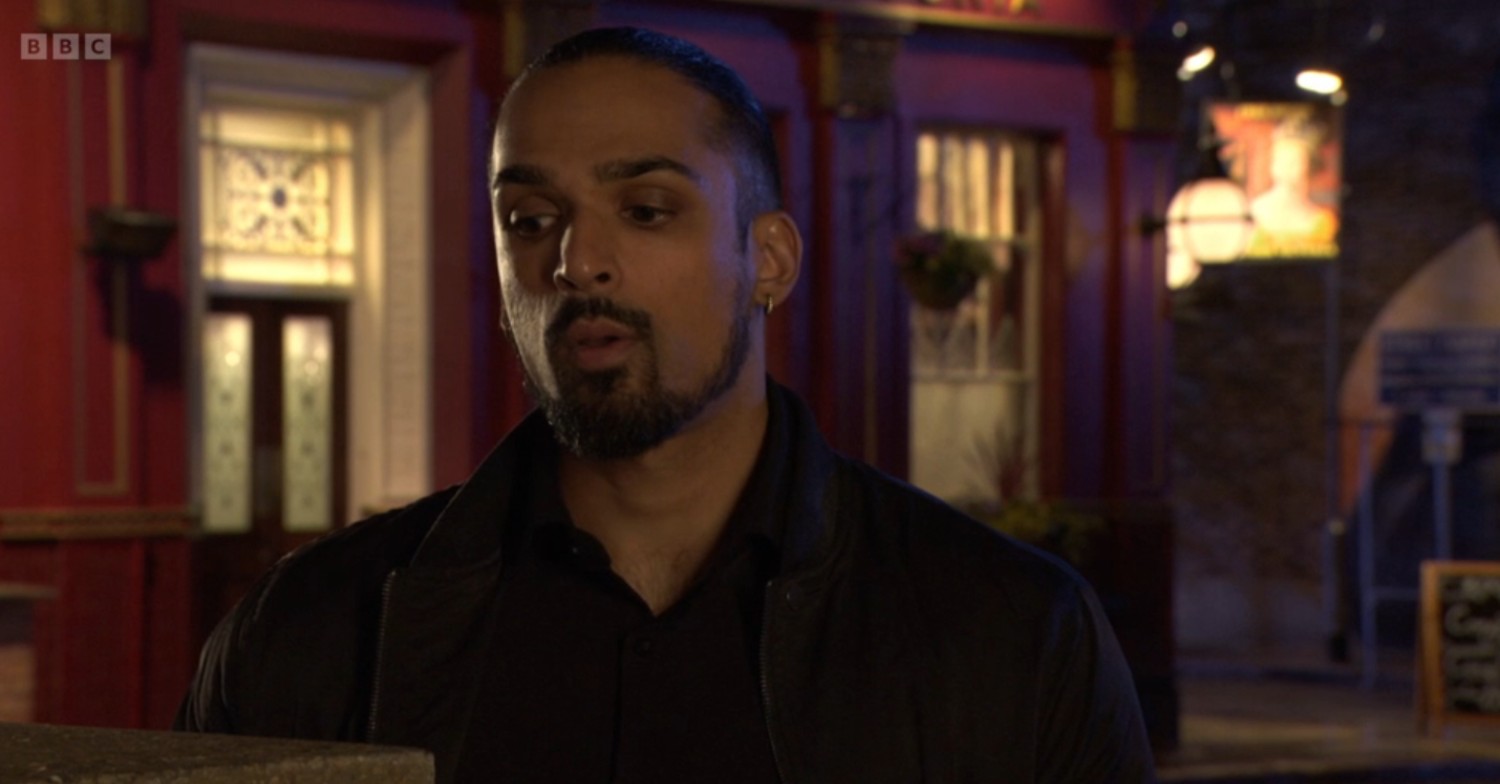 Ravi looks shifty on EastEnders