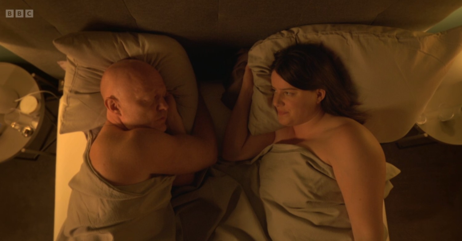 Zoe and Max in bed on EastEnders