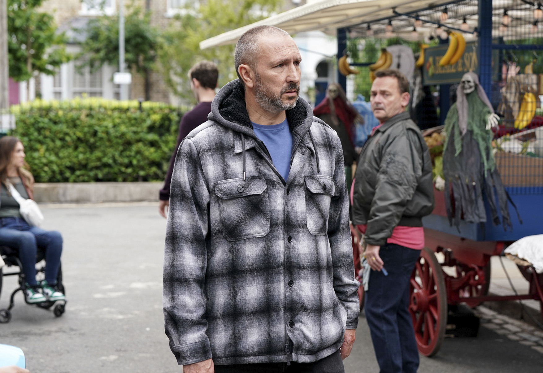 Ross looks sad in the market
