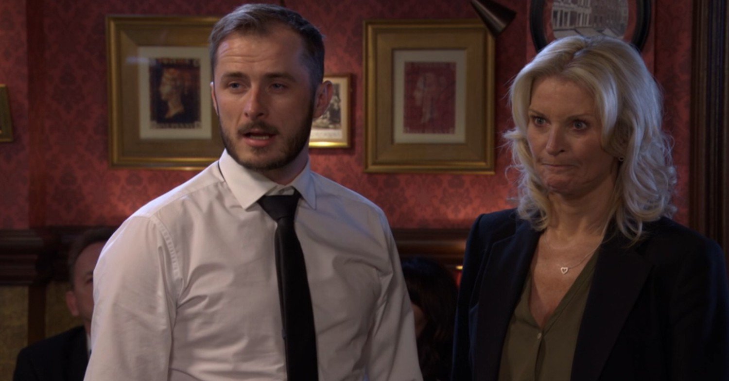 Ben in The Vic with Kathy, looking upset in EastEnders tonight