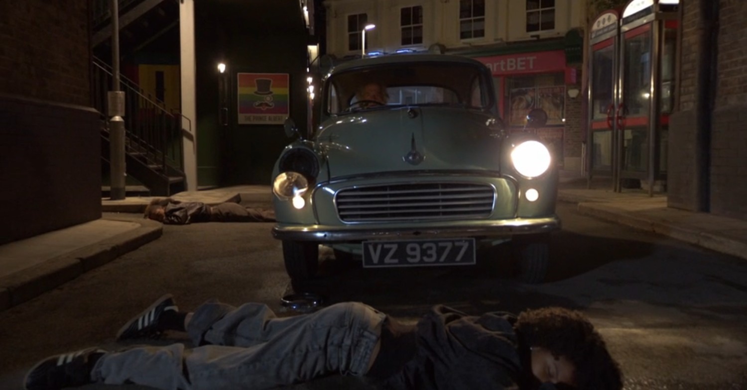 Jasmine unconscious in front of Nigel in his car on EastEnders tonight