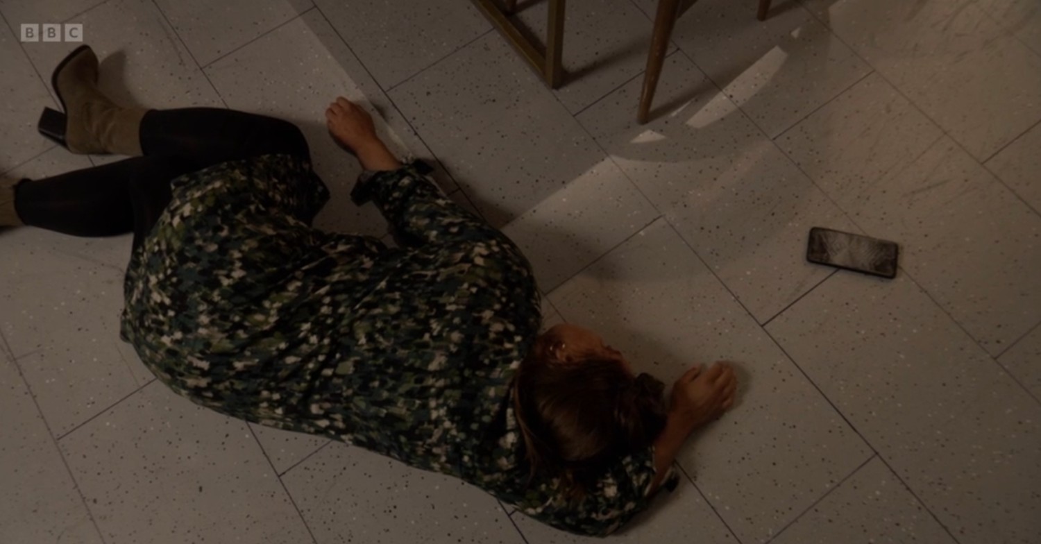 Vicki on the floor in EastEnders