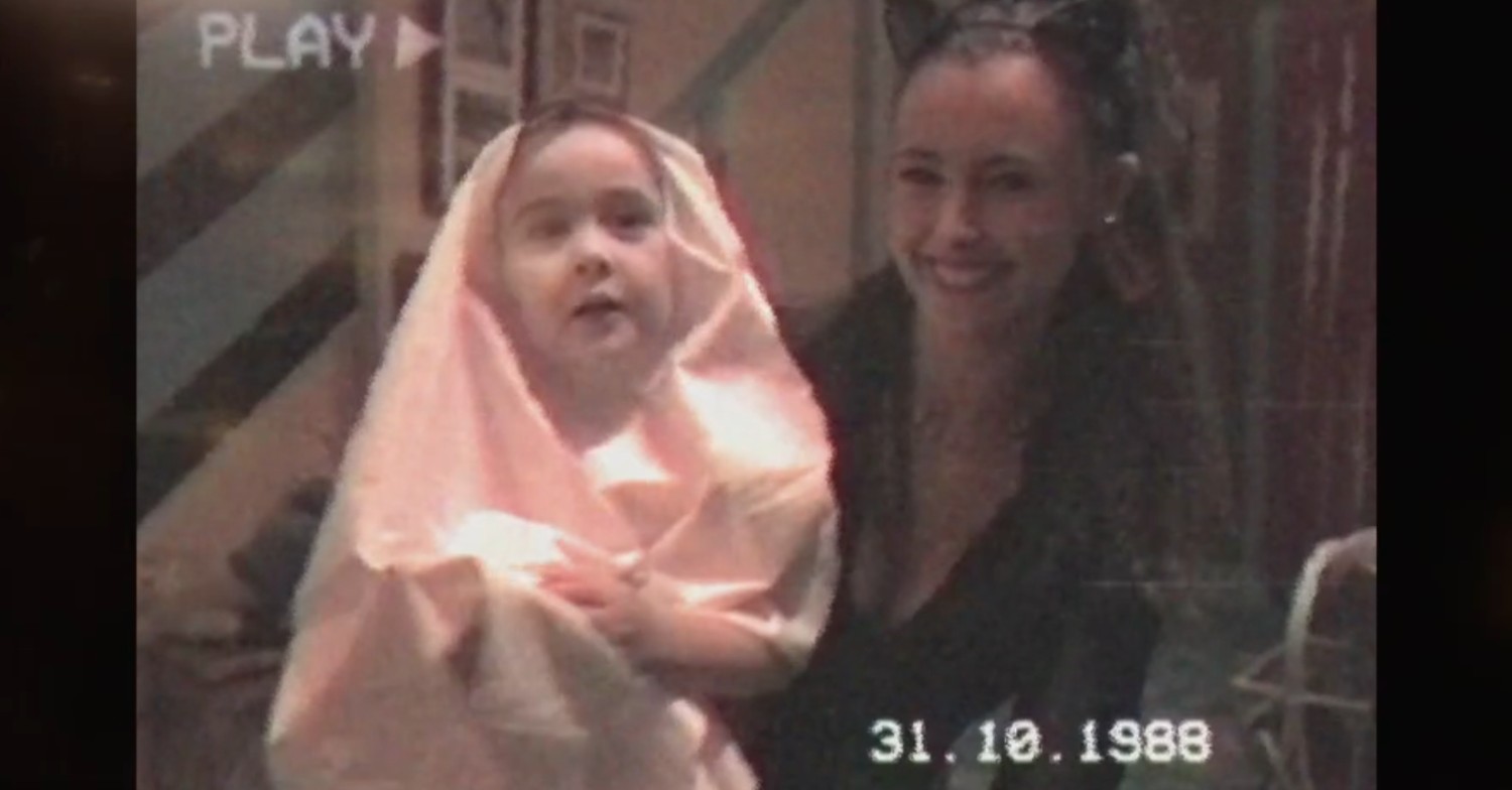 Young Zoe and Kat in VHS footage from 1988