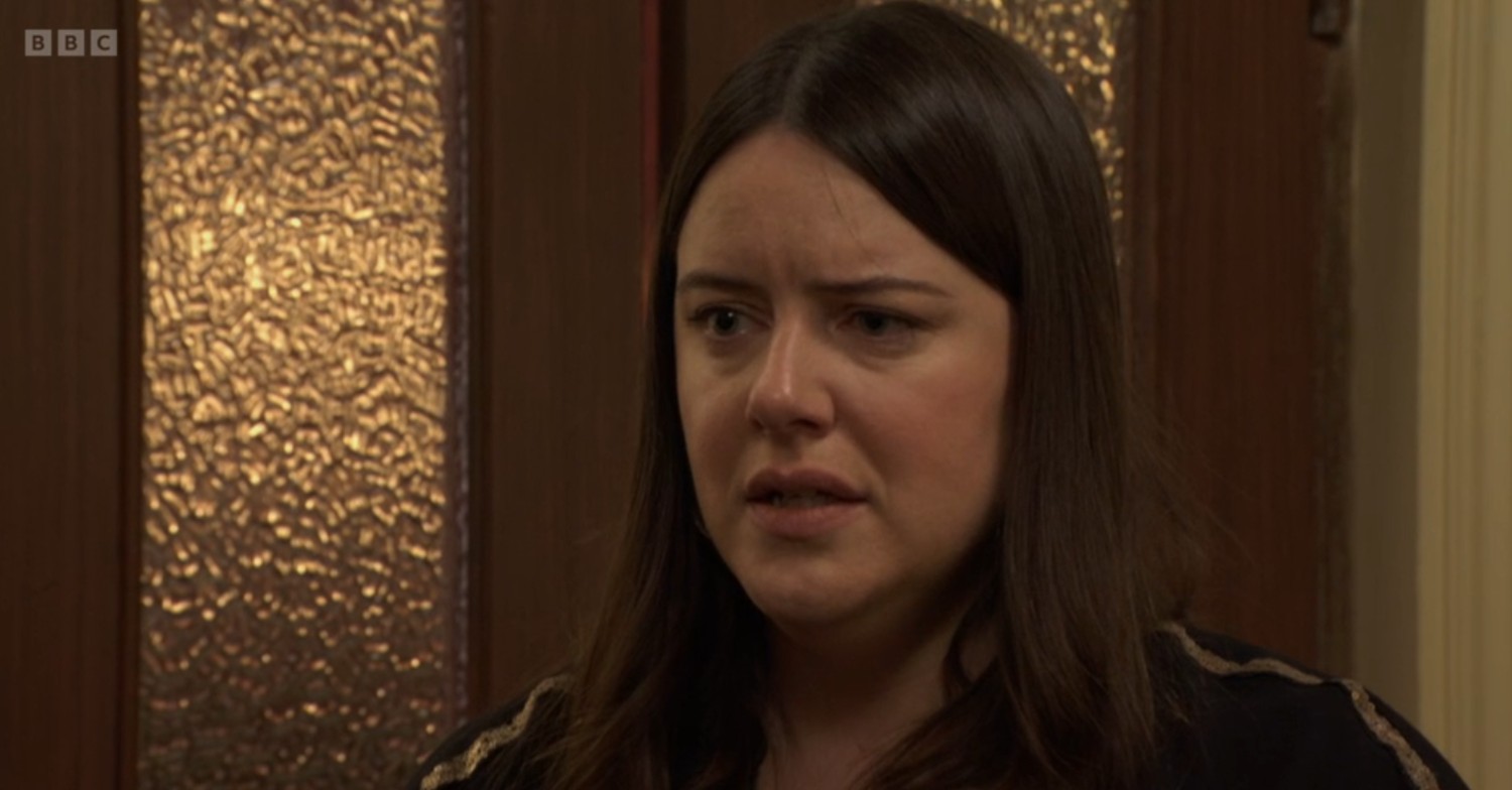 Zoe looks upset in EastEnders