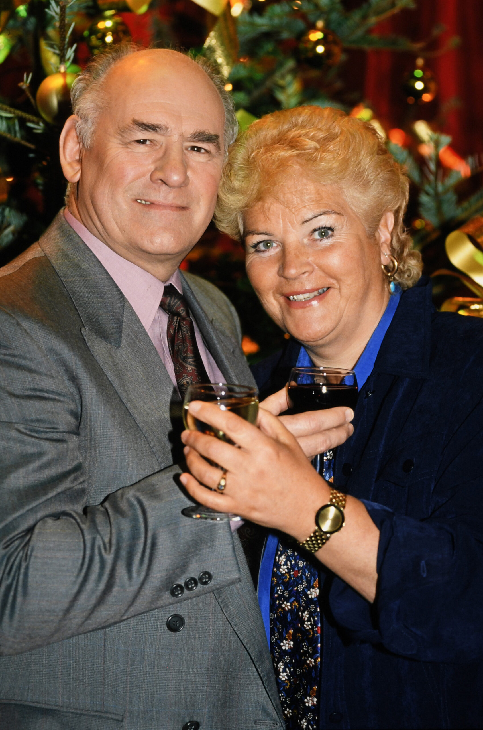 Pam St Clement and Tony Caunter at a showbiz event