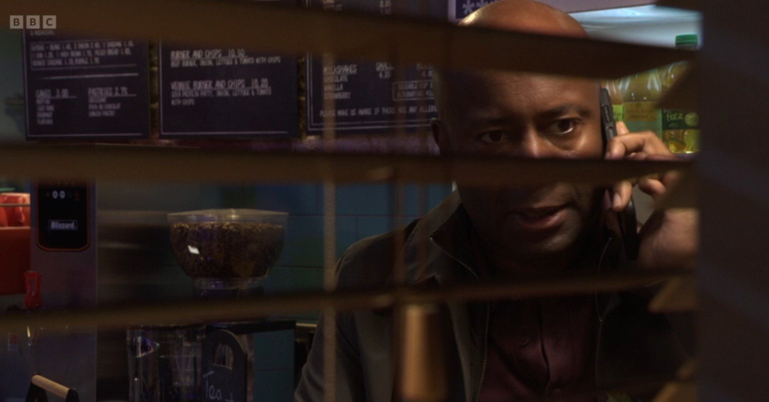 Anthony making an aggressive phone call