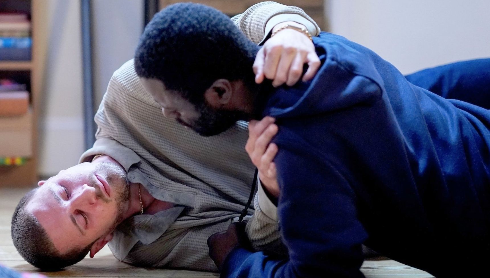 Harry's life hangs in the balance as a harrowing situation unfolds at Kojo's flat in early iPlayer release