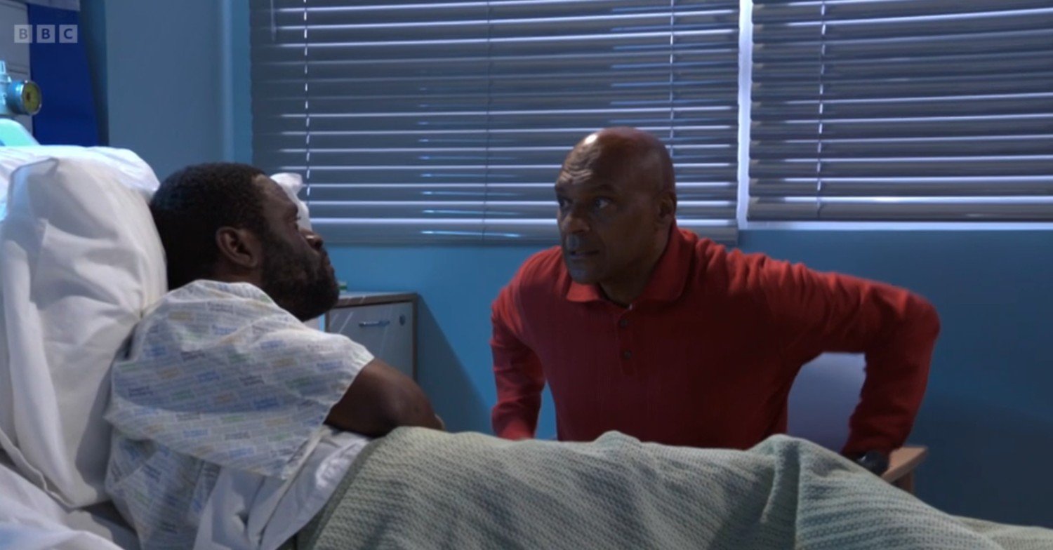 George talks to Kojo in the hospital