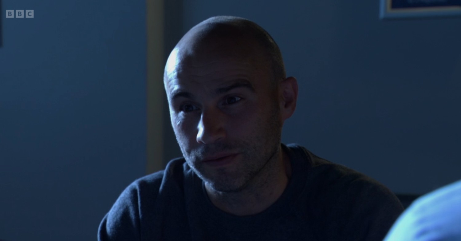 Teddy at the station on EastEnders tonight