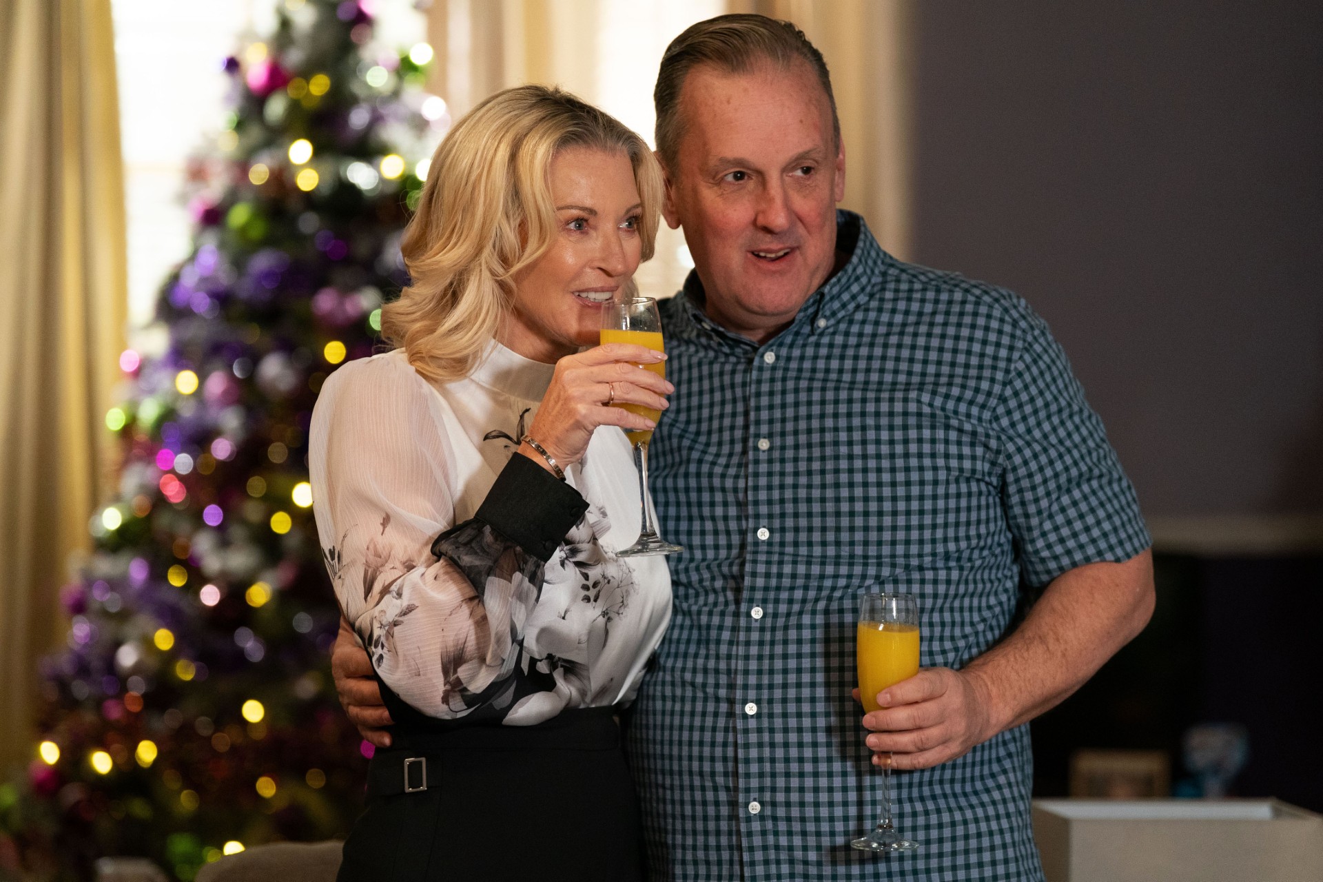 Harvey and Kathy smiling on Christmas Day