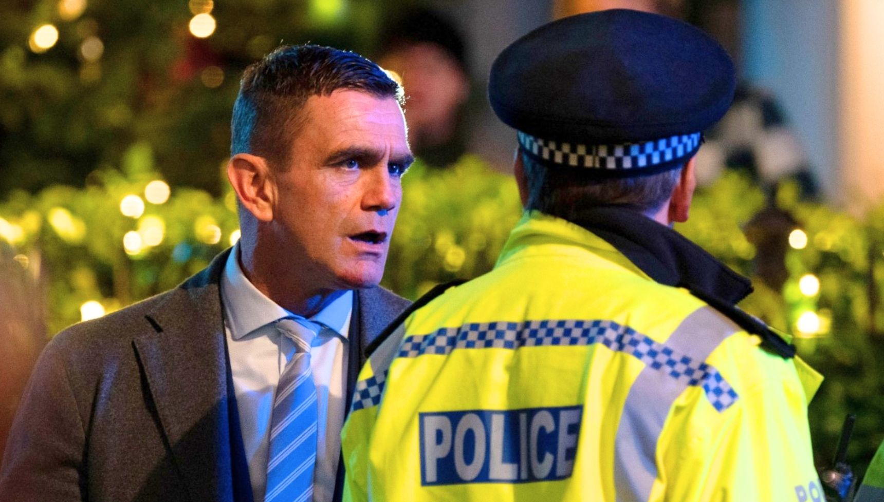 The police swarm Albert Square after Christmas Day takes a shocking turn