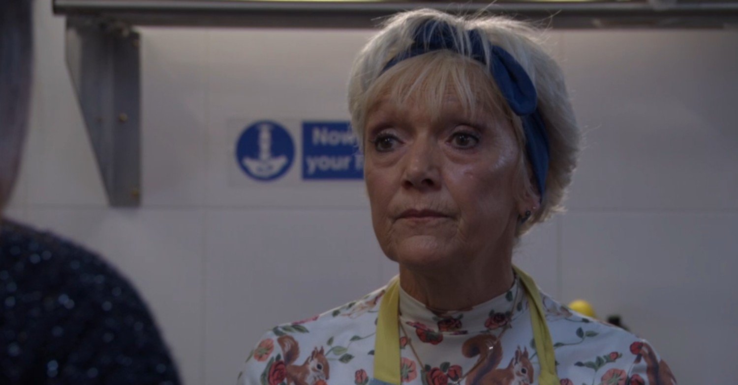 Jean looking annoyed on EastEnders