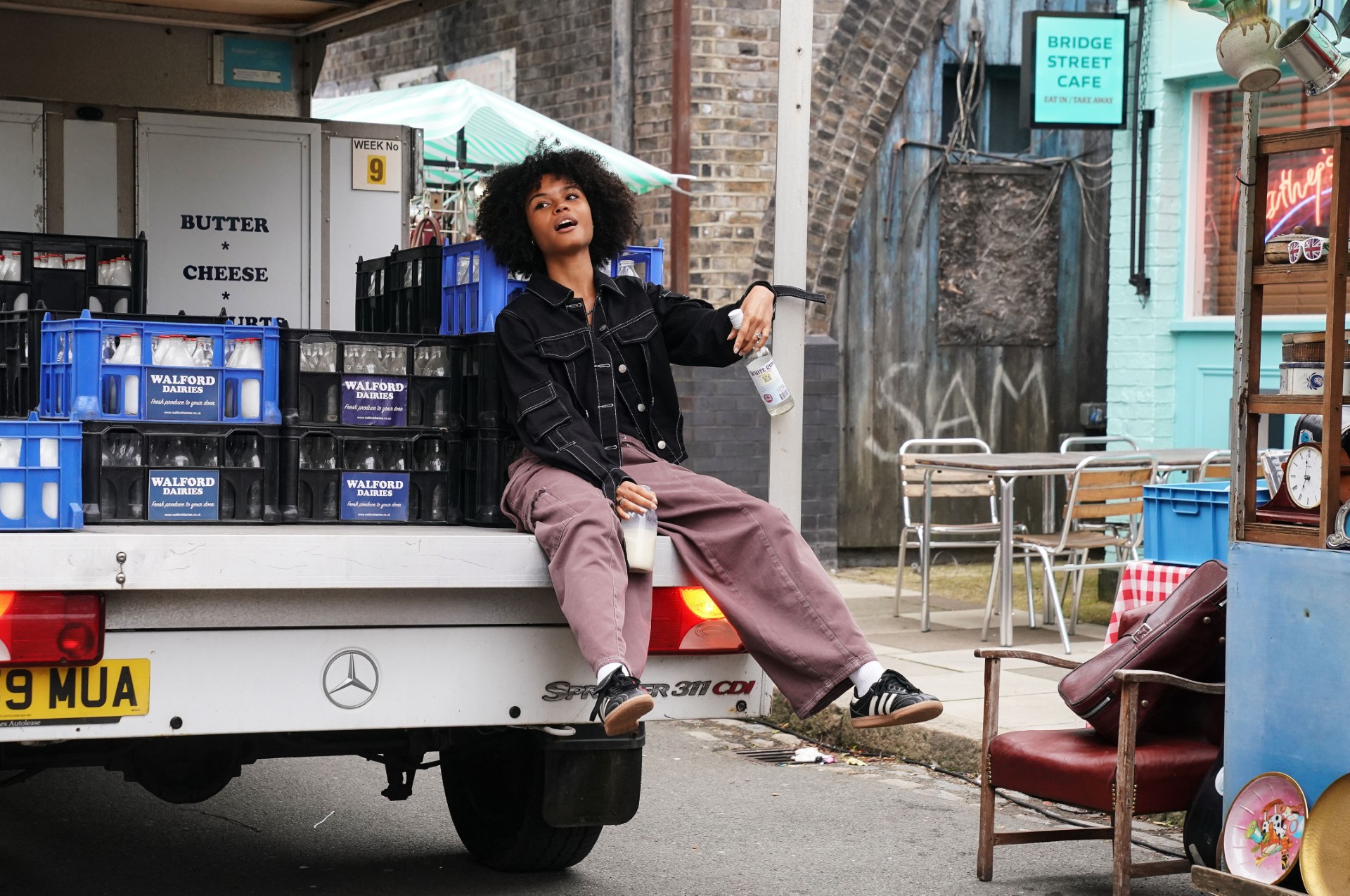 Jasmine on a milk float in EastEnders