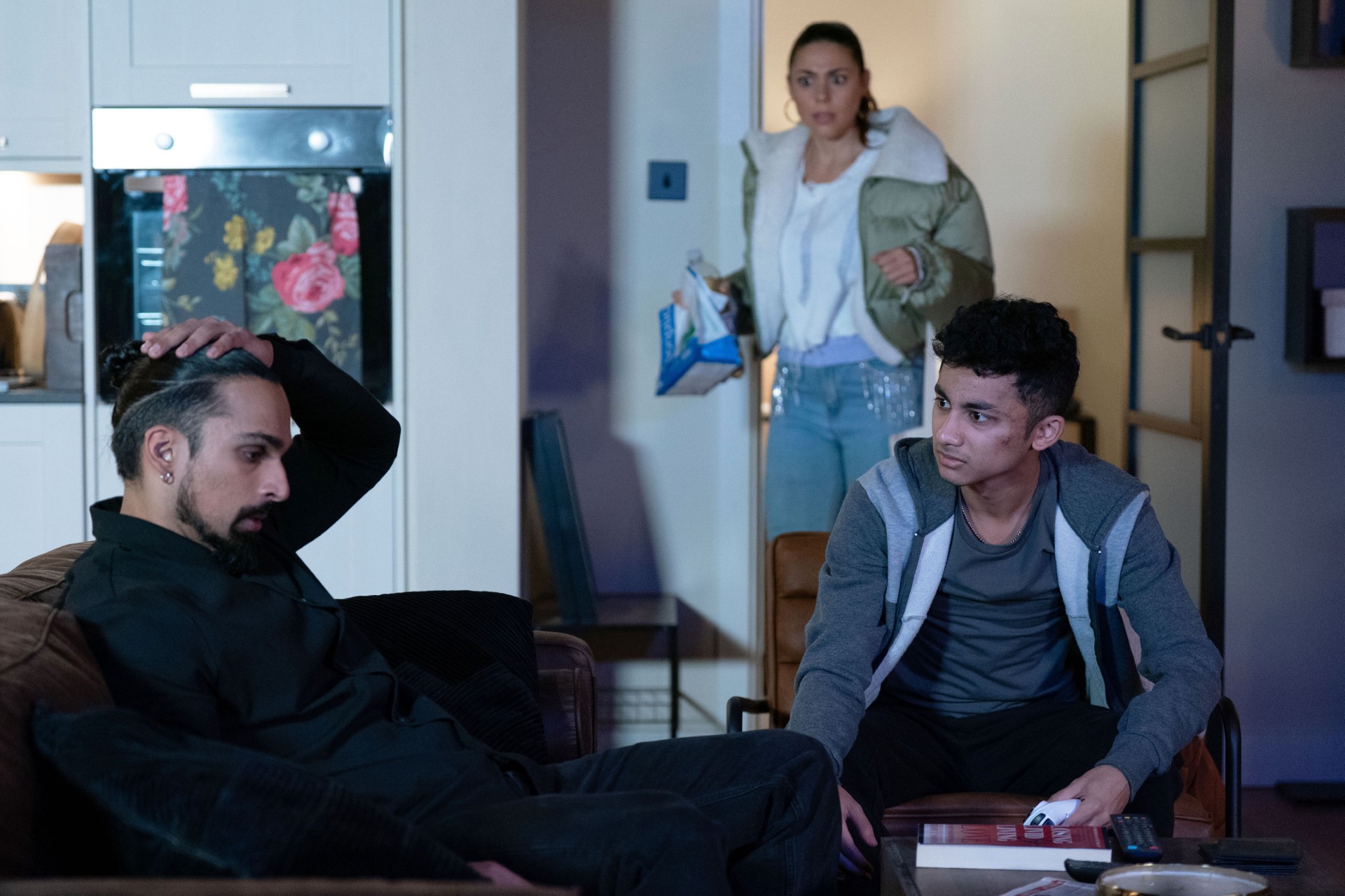 Priya looks panicked as Ravi and Nugget argue