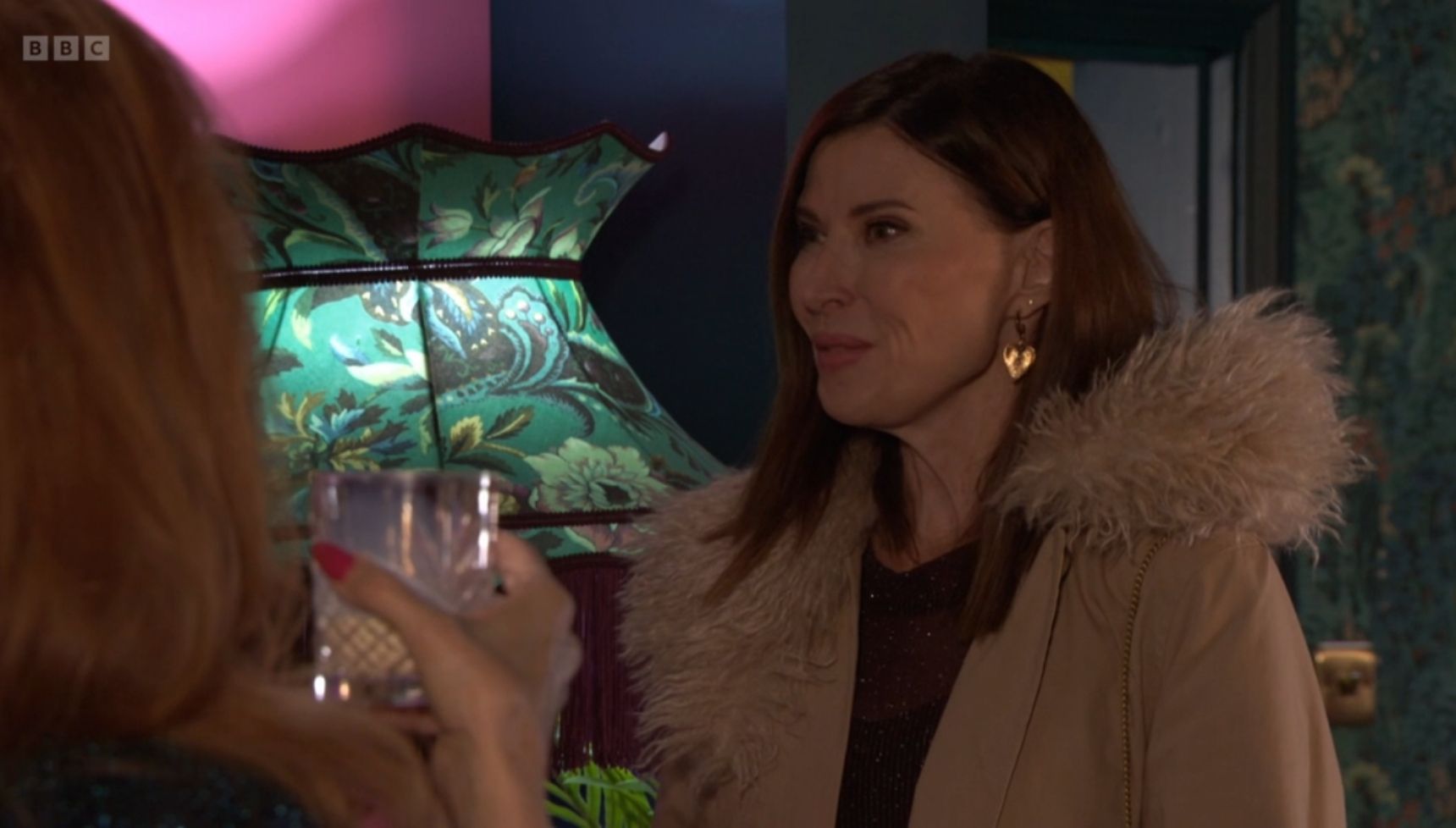 Bea talks to Linda and Elaine in Peacock Palace