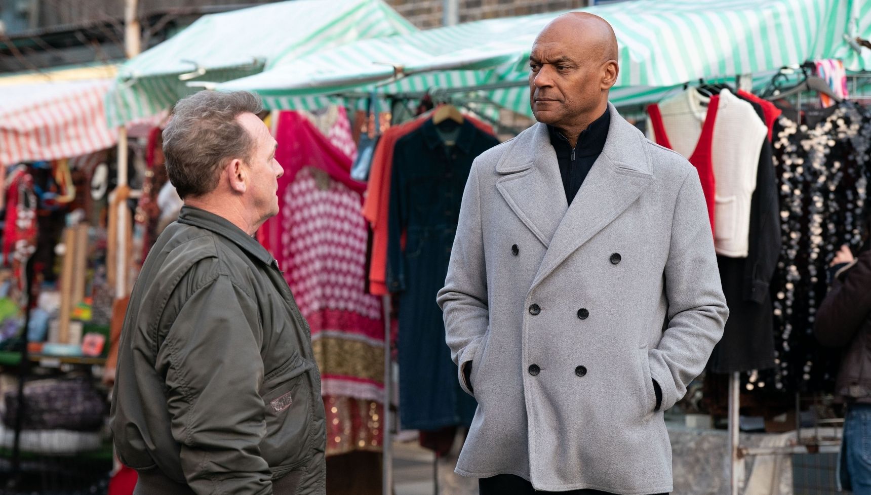 George in the market talking to Billy