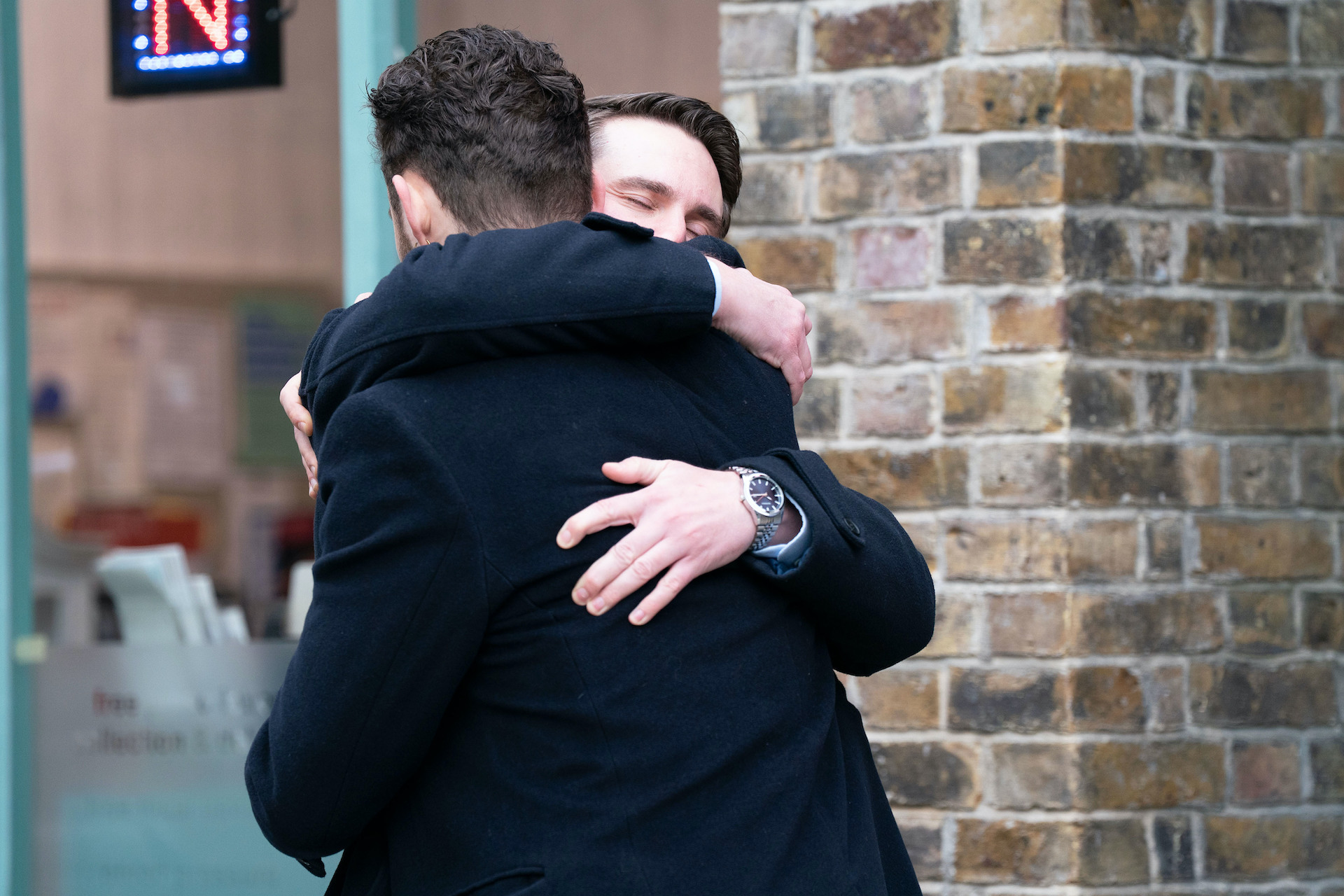 Callum and Johnny hug