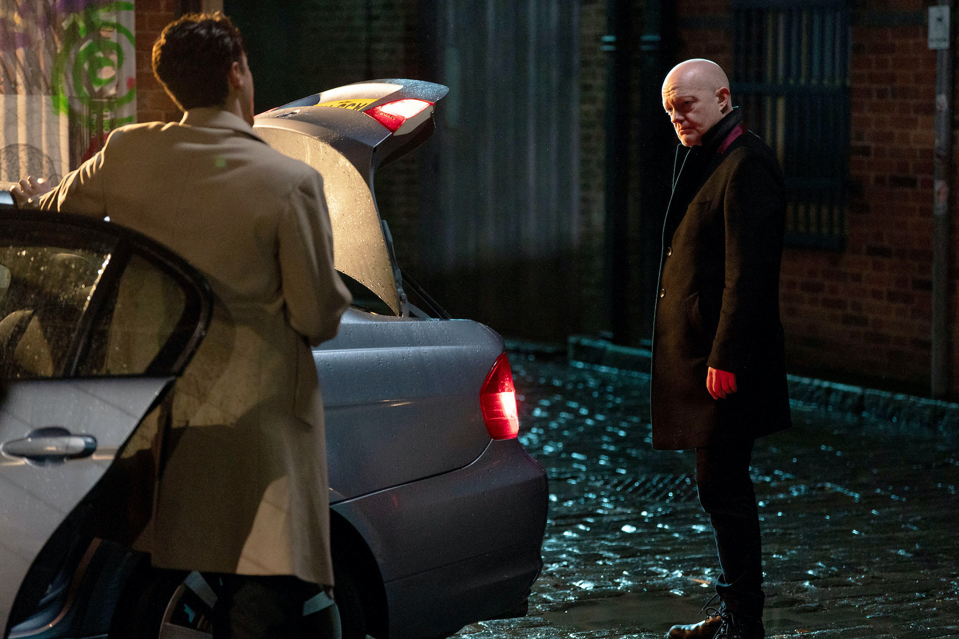 Tim and Max talking in the dark 