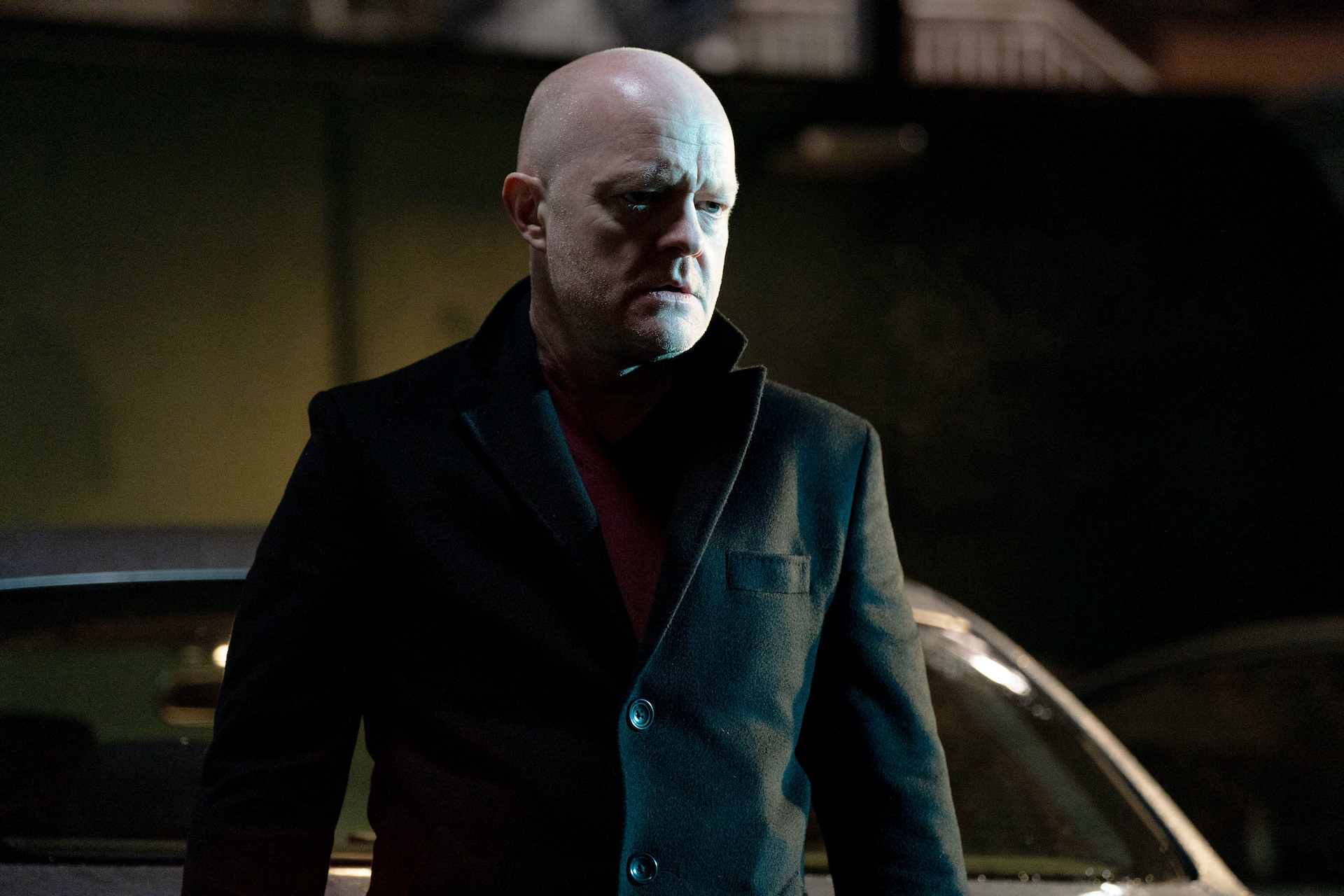 Max looking angry in EastEnders 