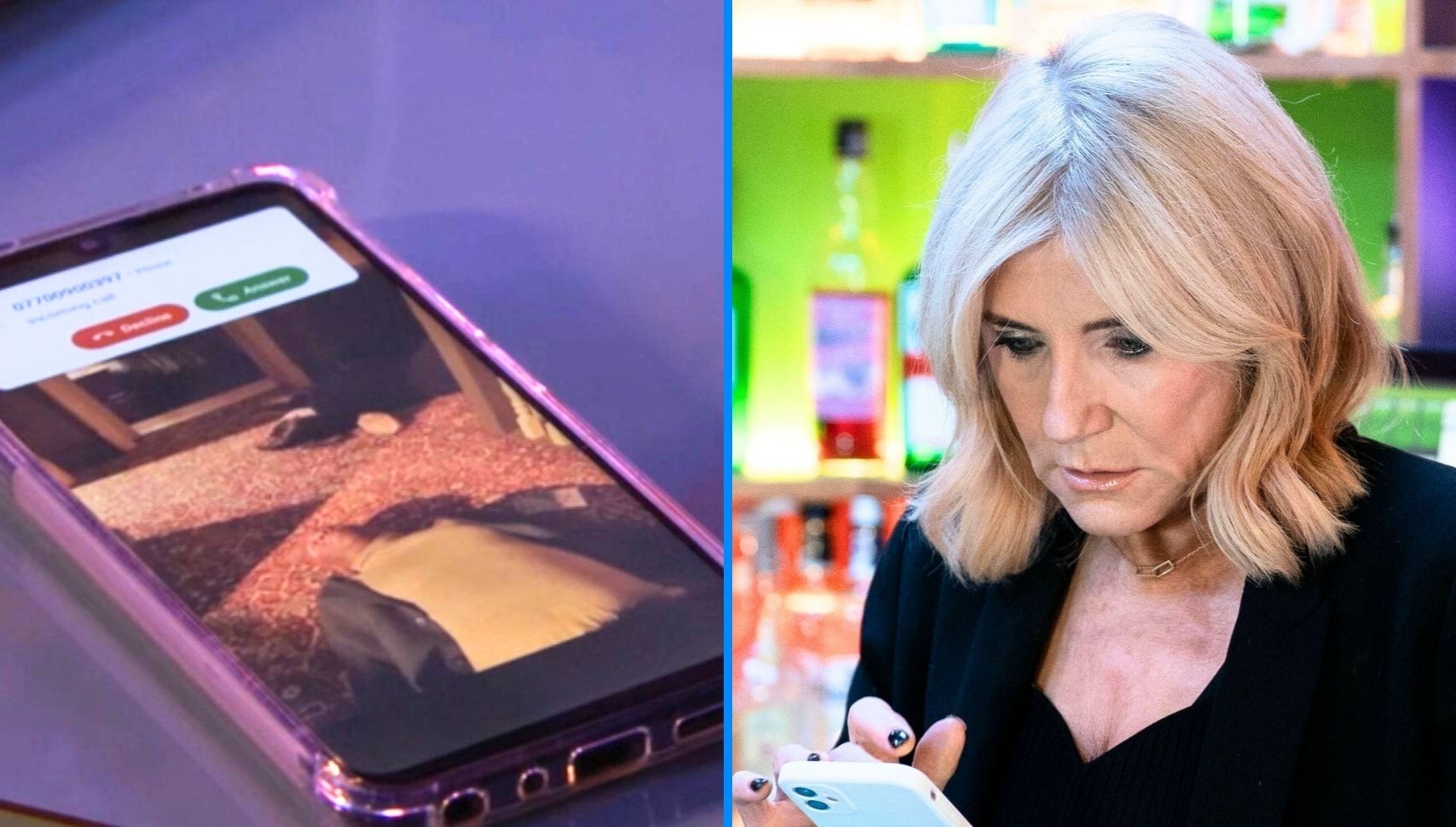 A shock mystery caller on Jasmine's phone causes unexpected chaos in early iPlayer release