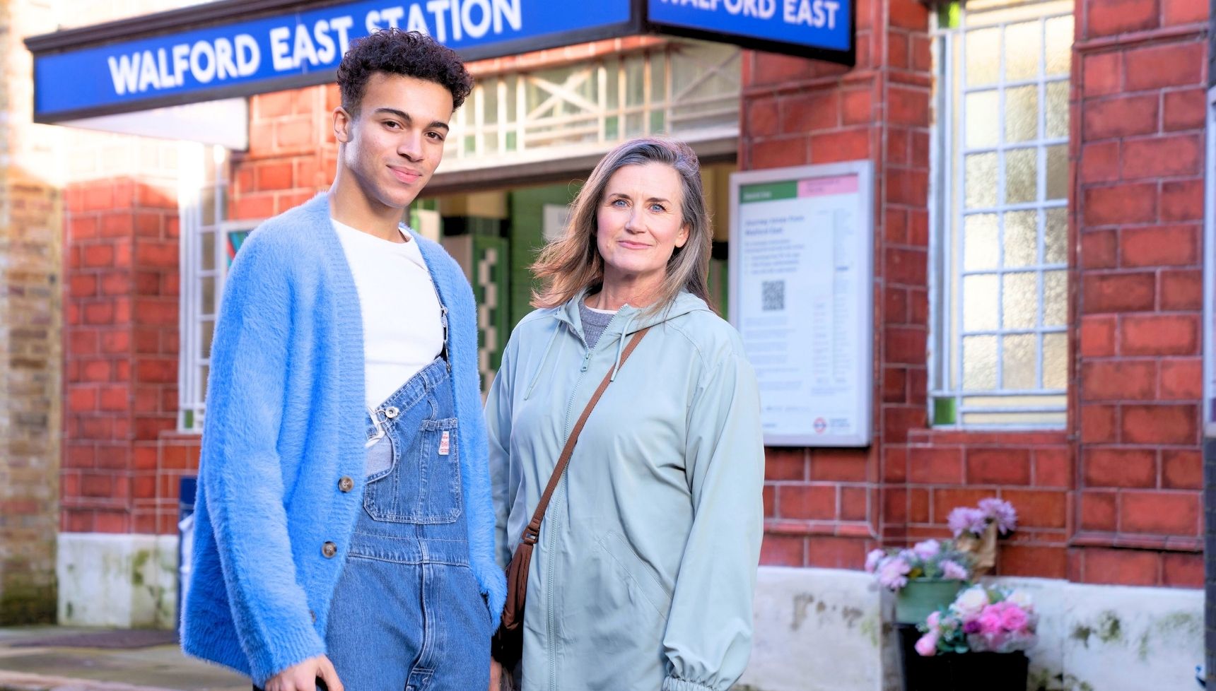 Josh and Sandra standing outside the tube station