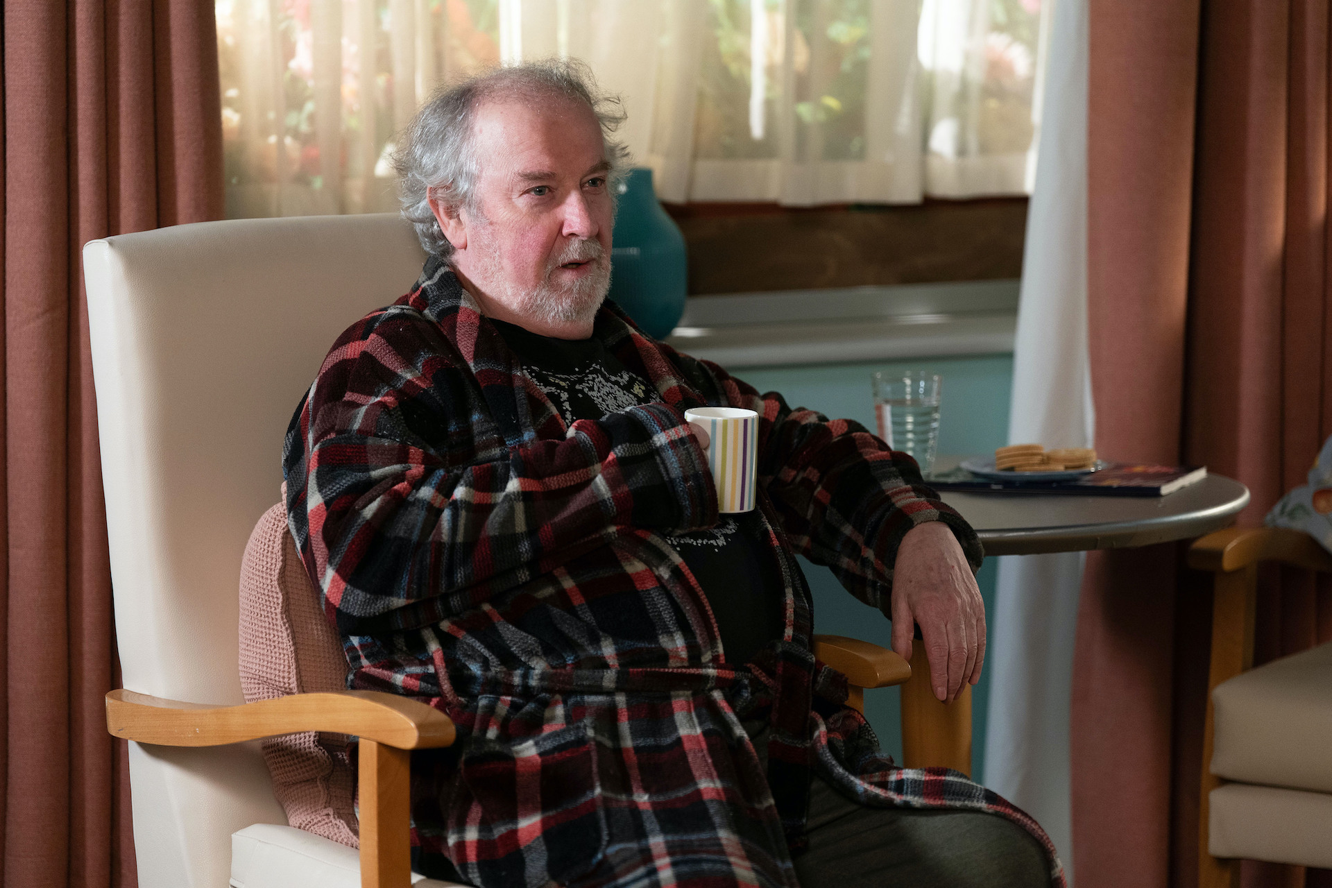 Nigel in the care home in his dressing gown