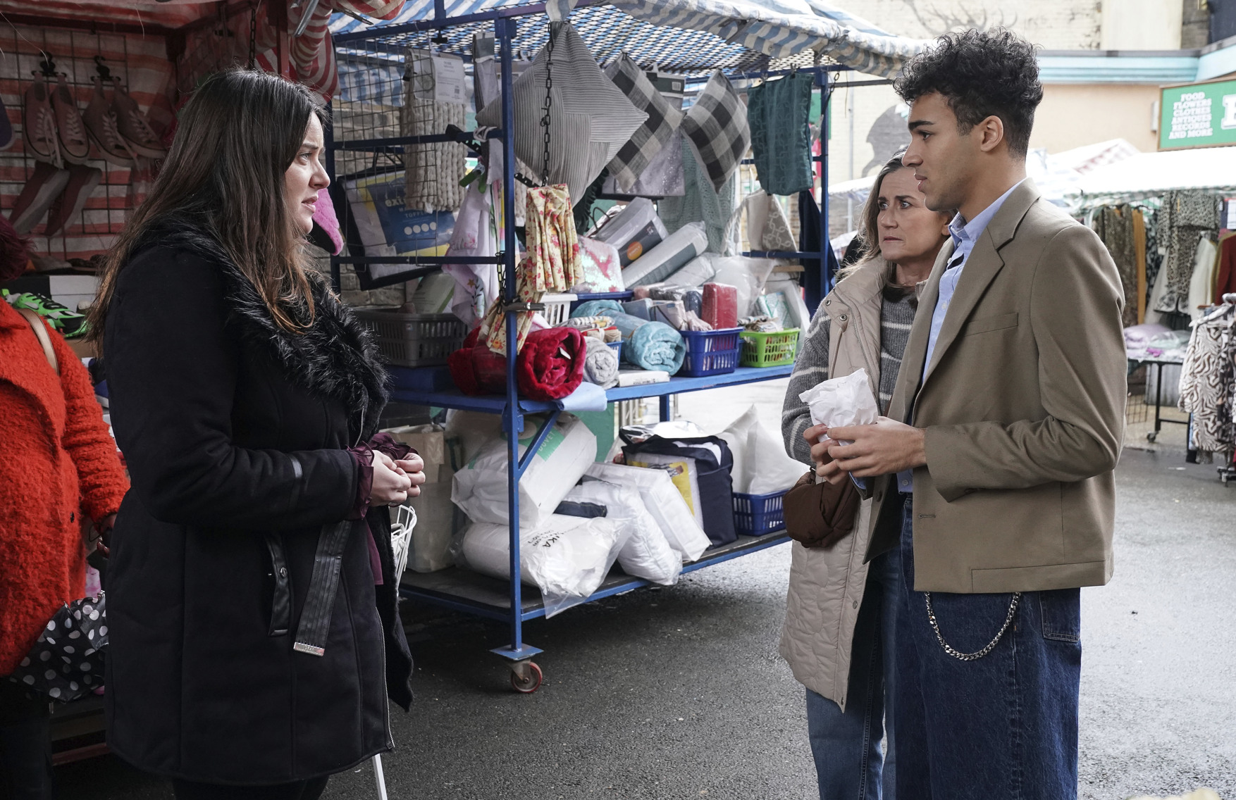 Josh, Sandra and Zoe in the market
